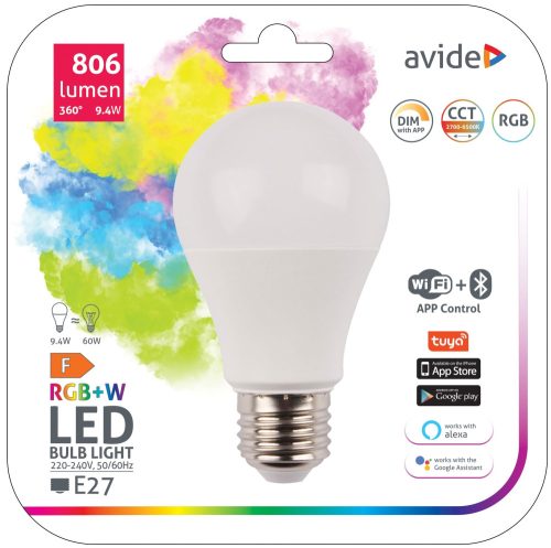 9,4W RGB+W E27 okos izzó Avide