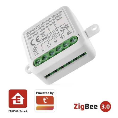 GoSmart kapcsolómodul IP-2102SZ ZigBee 2 csatornás Emos