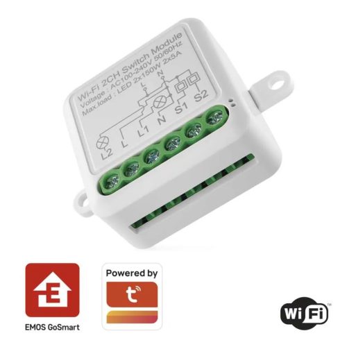 GoSmart kapcsolómodul IP-2102SW Wi-Fi 2 csatornás Emos