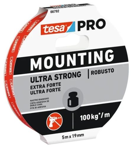 Mounting PRO kétoldalas rögzítő - Ultra Erős (5m x 19mm) Tesa